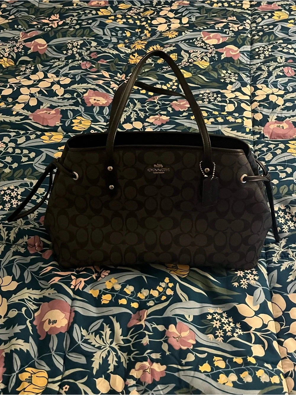 Coach Black/Charcoal Signature Monologue Dome Satchel